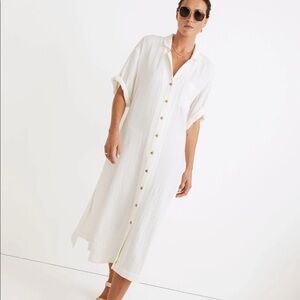 Madewell lightspun coverup maxi shirt dress